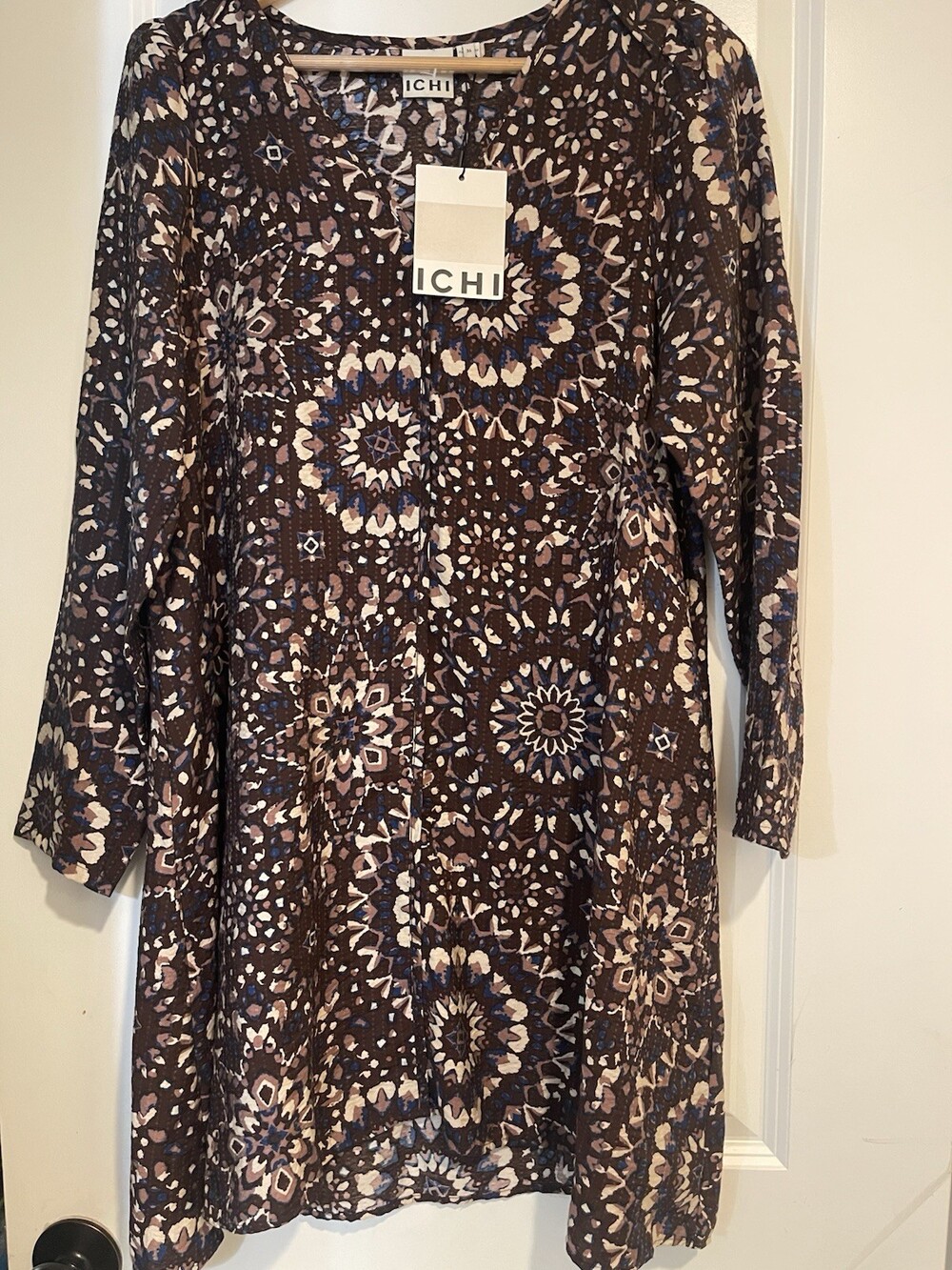 ichi Shirt Dresses Moorish Moroccan Design Light Weight Sz M EU-36 - Picture 2 of 5